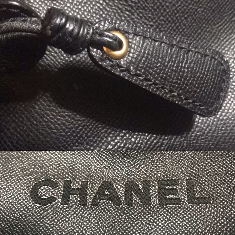 Rare Chanel Vintage Caviar Shoulder Bag - Authentic Black Leather - Picture 12 of 16